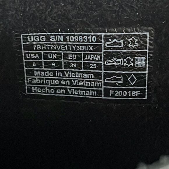 UGG Women's Bandara Leather‎ Stacked Heel Back Zipper Ankle Boot Black Size 8 - Picture 11 of 11